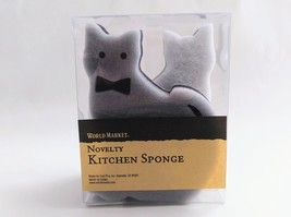 World Market Novelty Black Gray White Kitty Cat Shaped Kitchen Sponge Fr... - $84.24 MXN