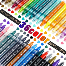 FUMILE 36 Colors Acrylic Paint Pen Markers, Acrylic Paint Markers for Easter Egg - £27.69 GBP
