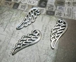 50 Angel Wing Charms Pendants Filigree Antiqued Silver BULK  - £6.31 GBP