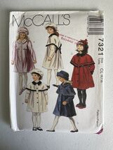 McCall's 7321 Pattern Size CL (6,7,8) Uncut Vintage 1994 Girls Coats - $9.10