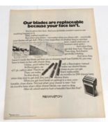 1972 Remington Electric Razor Replaceable Blades Print Ad 10.5x13.5 - £7.86 GBP