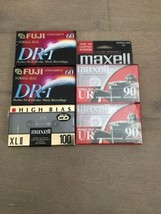 5 NIB Blank Audio Tape Cassettes Fuji &amp; Maxwell Normal Bias High Bias Maxwell - £11.73 GBP