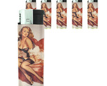 Butane Refillable Electronic Gas Lighter Set of 5 Pin Up Girl Design-017... - $15.79