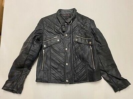 MORGAN HOMME Vintage Motorcycle Leather Jacket Armpit/armpit 19&quot; (mc370) - £50.76 GBP