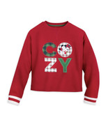 NWT Disney Women&#39;s Red COZY Mickey &amp; Minnie Mouse Holiday Pullover Sweat... - £36.54 GBP