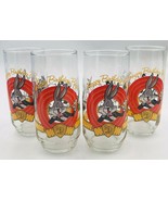 Four (4) 1990 Happy Birthday Bugs Bunny 50th Warner Brothers Glass Loone... - £7.50 GBP