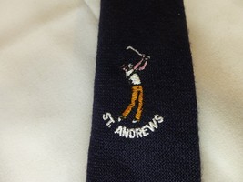 St. Andrews Logo Mens Neck Tie Lochcarron Made in Scotland Lambswool - £8.75 GBP