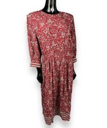 Vtg 80s 90s Neiman Marcus California Girl Red Floral Women&#39;s Long Dress ... - £29.98 GBP