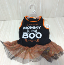 Mommy is My Boo Dog Clothes M Medium Skirted tank dress black orange Hal... - $10.29