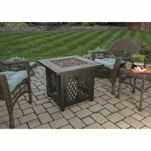 Outdoor Propane Fire Pit Table Fireplace Patio Deck Backyard Heater Burner Cover - £278.82 GBP