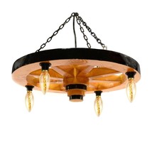 Chandelier Wagon Wheel Ceiling Light Industrial Chandelier Rustic Chandelier - £162.70 GBP