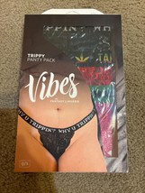 Vibes by Fantasy Lingerie Trippy Panty Pack 3 Piece Lace Thong Set ONE SIZE - £17.33 GBP