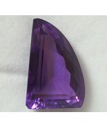 Natural Amethyst African Shark Fin Fancy Step Cut 21X13.5mm Grape Purple... - $619.56