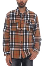 Men&#39;s Camel Checkered Soft Flannel Shacket (S) - $47.52