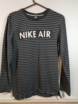 Nike Air Striped Long Sleeve Black/Gray Top T Shirt 930461 060 Size S - $15.84