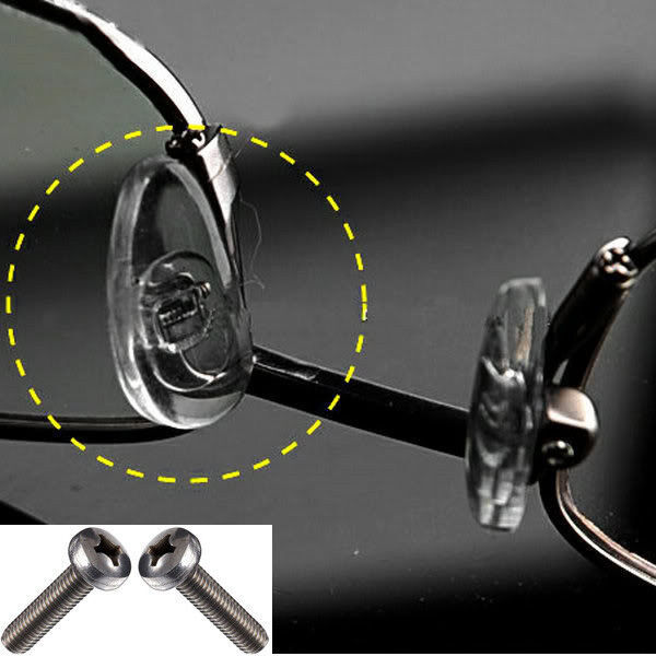 5 Pairs Eyeglass Nose Pads SCREW ON  High Quality Soft Silicone US Seller!! - $4.79
