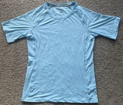 ExOfficio Shirt Womens L Blue Sol Cool Hiking Gym Yoga Camp Fish Base Layer - $30.00