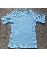 ExOfficio Shirt Womens L Blue Sol Cool Hiking Gym Yoga Camp Fish Base Layer - £23.62 GBP