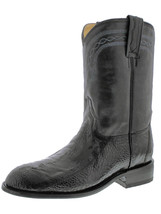 Mens Western Wear Boots Black Genuine Ostrich Leg Skin Leather Roper Size 13.5 - $178.19