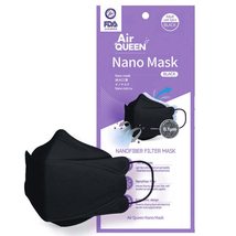 AIRQUEEN 3-Layer Nano-Filter Face Mask for Adults, Black 20 Pack, Lightw... - £15.72 GBP