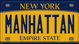 Manhattan New York Novelty Mini Metal License Plate Tag - £11.16 GBP