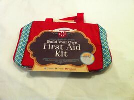 JOHNSON &amp; JOHNSON  BUILD YOUR OWN FIRST AID KIT BAG RED W/ BLUE/GREEN SI... - $7.19
