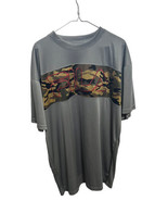 Fila Embroidered Tee Shirt Men’s XL Stone Gray Tagless Lightweight Camo - £7.05 GBP