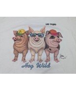 Vintage Hog Wild Pigs Butts Las Vegas Funny Cute T-Shirt Adult Size Medium - £34.79 GBP