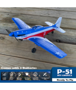 RC Airplane Warbird P51 Fighter 4CH Gyro Control Stunt Aircraft Aerobati... - $197.17 CAD