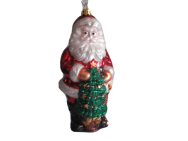 The Brass Key Christmas Treasures Hand Crafted Glass Ornament Santa Clau... - $11.40