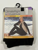 Climate Right Cuddl Duds Women&#39;s Stretch Fleece Leggings Black Size Large - £7.05 GBP