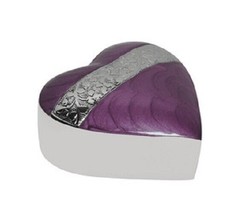 Small/Keepsake 3 Cubic Inches Mother of Pearl Purple Heart Funeral Cremation Urn - £76.31 GBP