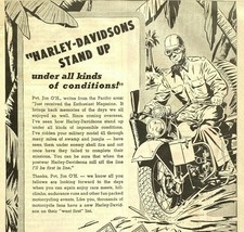 1945 Vintage Old HARLEY DAVIDSONS Stand Up Magazine Print Ad Popular Mec... - $18.99