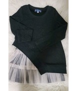 Truly Me Girls Gray With Ivory Tulle Sweater Tunic Sz 6 - $24.27 CAD