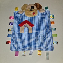 Taggies Buddy Blue Striped Brown Puppy Dog Fleece Lovey Baby Toy - $14.80