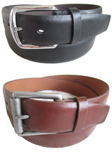 NEW MEN&#39;S CASUAL DRESS JEANS SOLID PLAIN FASHION LEATHER BELT 1 1/2&quot; WIDE - £7.82 GBP