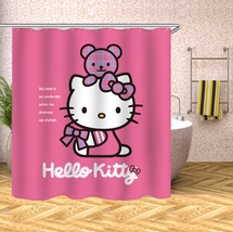 Hello Kitty Waterproof Shower Curtain Set Bathroom Decor Curtain W/Hooks Gift70&quot; - £13.42 GBP+