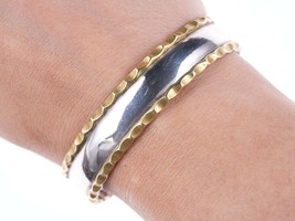 Retro Mexican Sterling Mixed metal brass mounted bracelet - $44.55