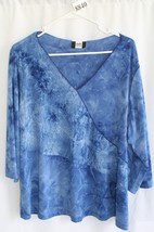Studio 1940 Blue Sz 1X Pullover 3/4 Sleeve Blouse #8840 - £8.66 GBP