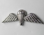 BRITISH PARATROOPER  SILVER COLORED JUMP WINGS LAPEL PIN BADGE 2 INCHES - $8.45