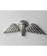 BRITISH PARATROOPER  SILVER COLORED JUMP WINGS LAPEL PIN BADGE 2 INCHES - £6.69 GBP