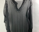 In-Gear Womens XL Black Transparent Sheer Over-Shirt - Longsleeve See-th... - £10.32 GBP