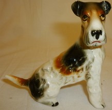 CHARMING VINTAGE PORCELAIN MINIATURE FIGURINE AIREDALE TERRIER REPAIRED - $4.00