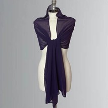 Plum aubergine Purple Violet Wrap Shawl bolero Shrug spring summer wedding chiff - £16.44 GBP