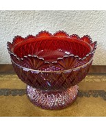 Vintage Fenton Red Orange Carnival Candy Dish Sugar Bowl Replacement *read - $59.39