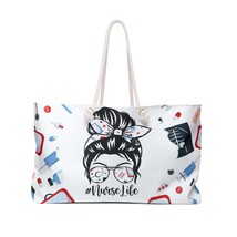 Personalised/Non-Personalised Weekender Bag, Nurse Life, Weekender Bag, Beach Ba - £39.08 GBP