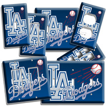LA LOS ANGELES DODGERS MLB TEAM LOGO LIGHT SWITCH OUTLET PLATES MAN CAVE... - $13.55 CAD+