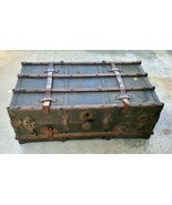 Antique Wood Strap Steamer / Cruise Line / Travel / Hope Chest Trunk ~ A... - $8,552.89 MXN