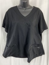 Scrubstar Ultimate Size 2XL Women&#39;s Black Professional Pullover Scrub Top - £7.56 GBP