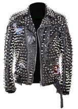 Gothic Rock Punk Studded Leather Jacket for Women, Fully Studded Leather... - £249.98 GBP+
